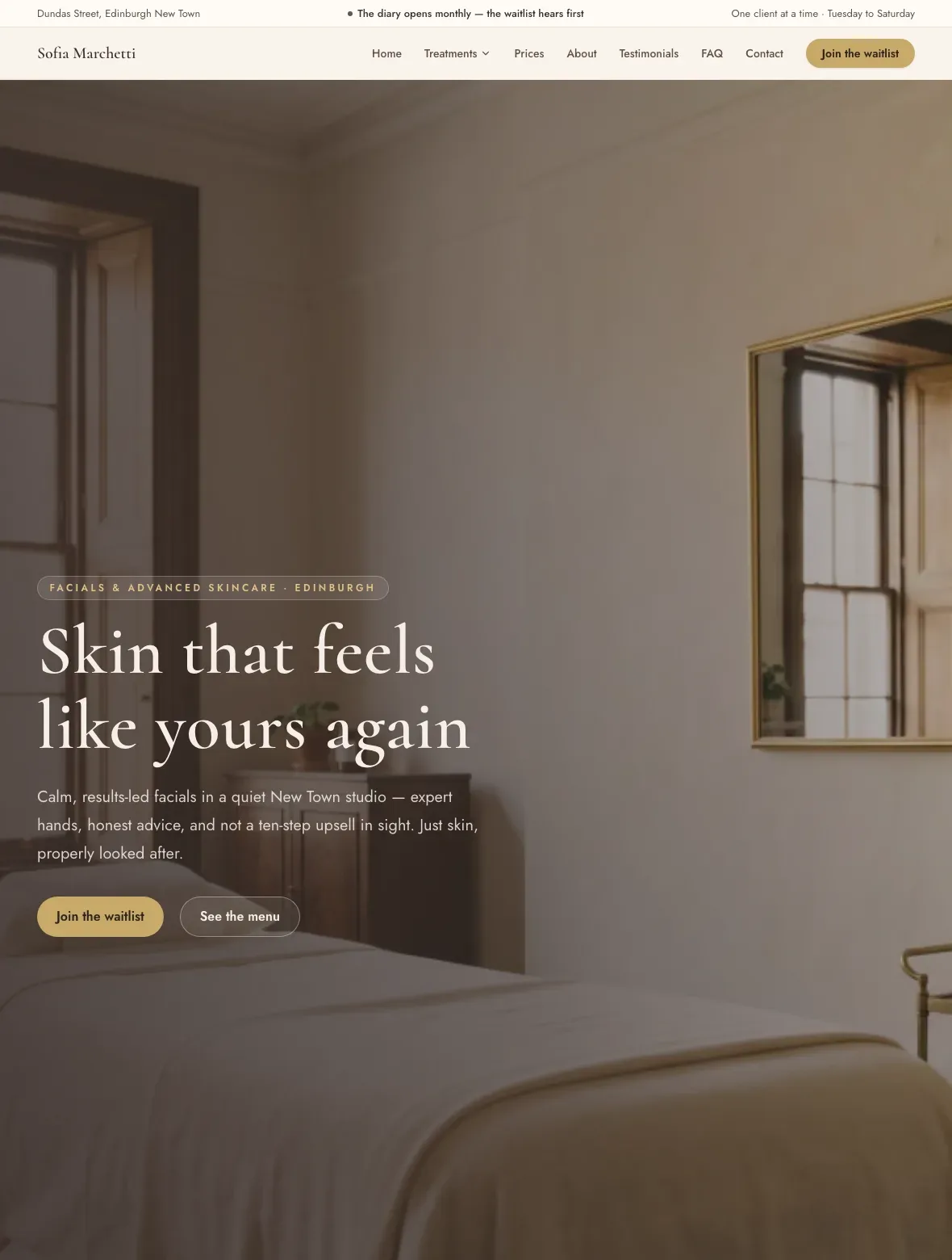 The Aurelia template — homepage on desktop and mobile