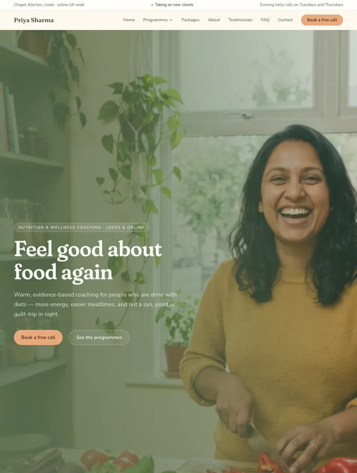 The Bloom template — homepage on desktop and mobile