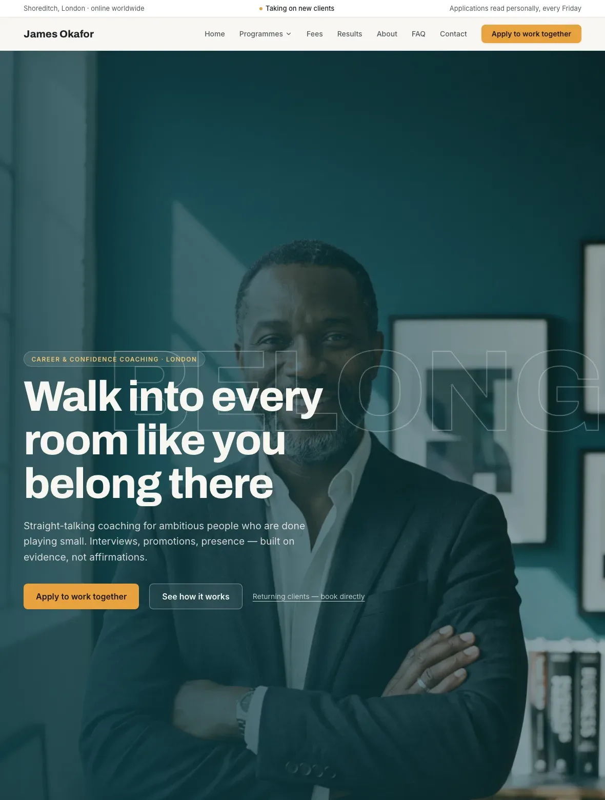 The Stride template — homepage on desktop and mobile